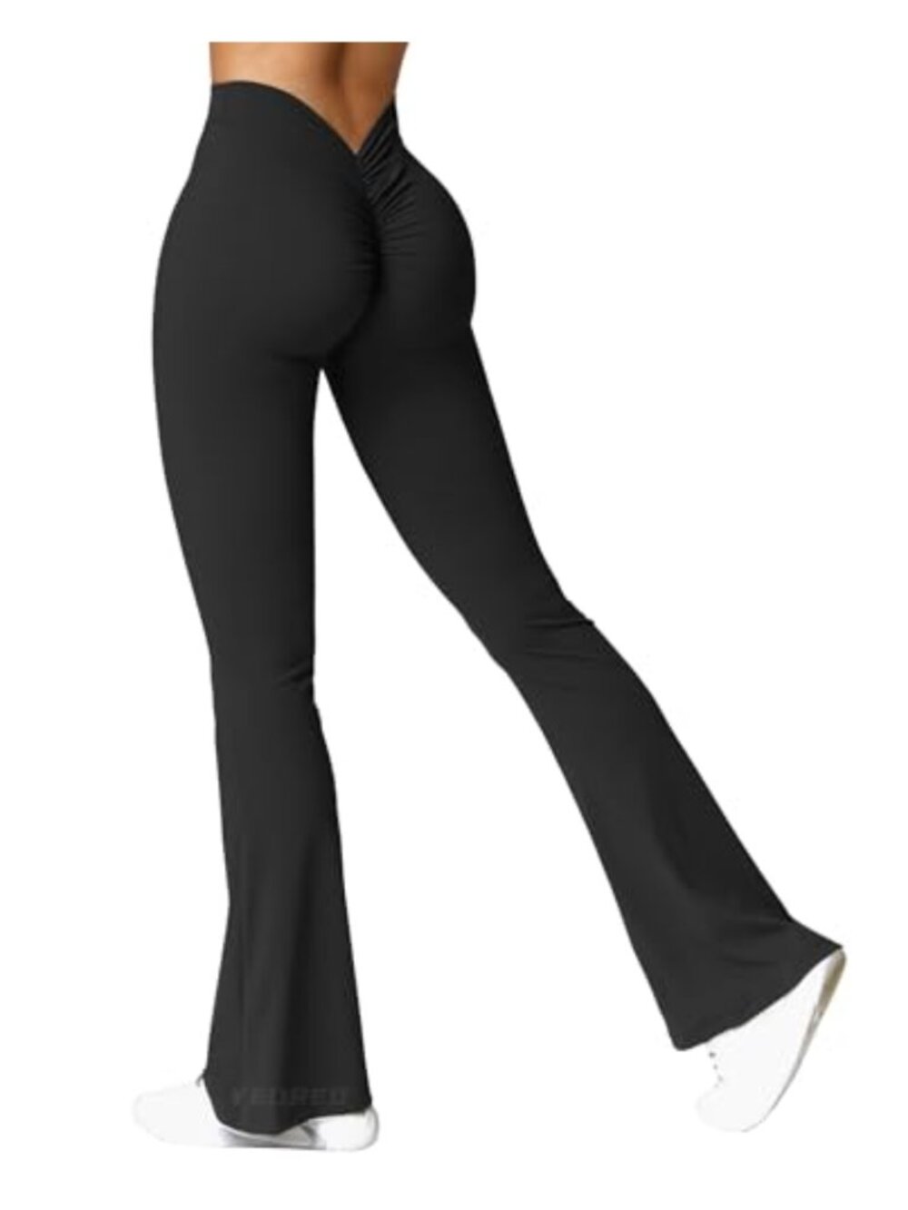 High Waist Scrunch Flare Leggings Wide Leg V Back Yoga Pants